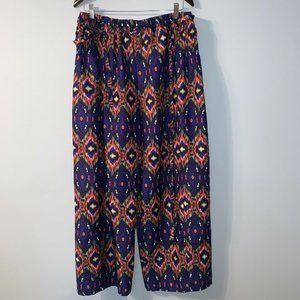 Retro Cotton Express 90s Flare Wide Leg Pants High Waisted Floral Pants 2XL NWOT